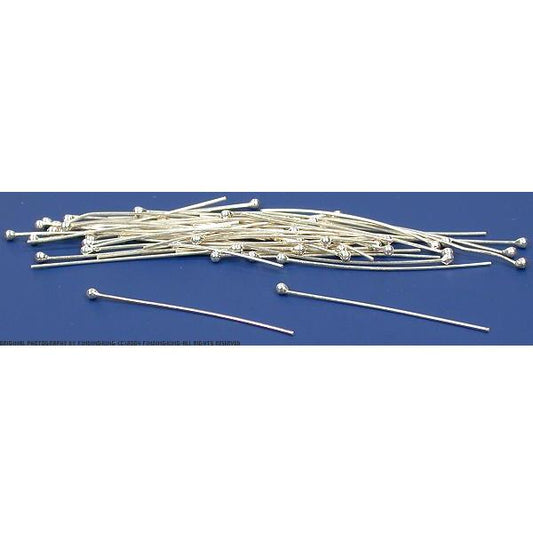 Sterling Silver Head Pins 25 Gauge 1 1/4" 48pc
