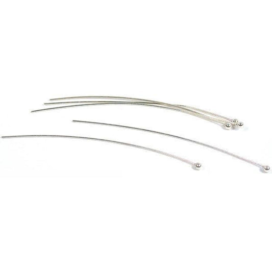 Head Pins Sterling Silver 25 Gauge 2" 5Pcs
