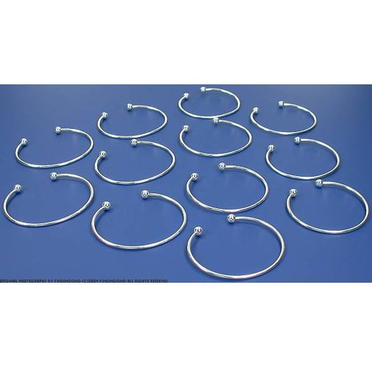 12 Silver Plated Cuff Bracelets 6 1/2"