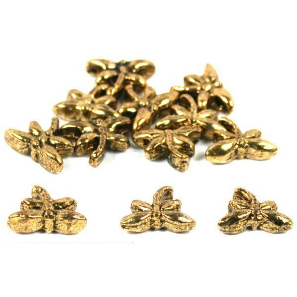Dragonfly Gold Plated Beads 6mm 12Pcs