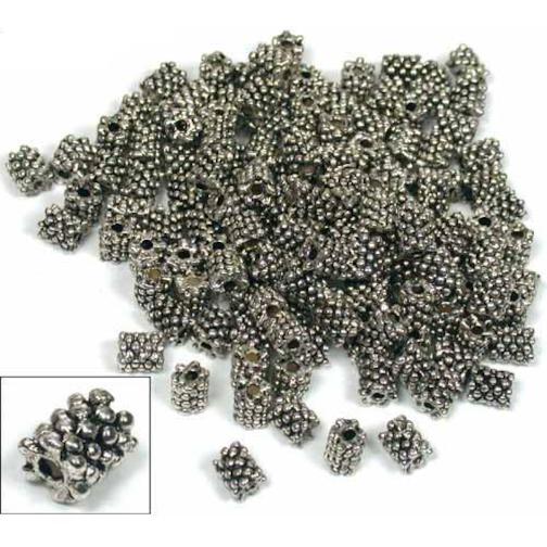 144 Tube Bali Beads Black Antique 144 Parts