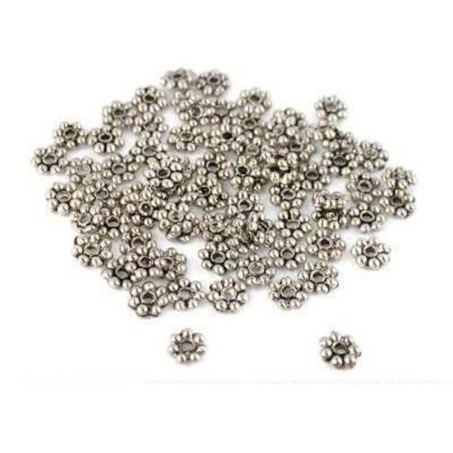 75 Nickel Plated Flower Bali Spacer Beads 5 x 1mm