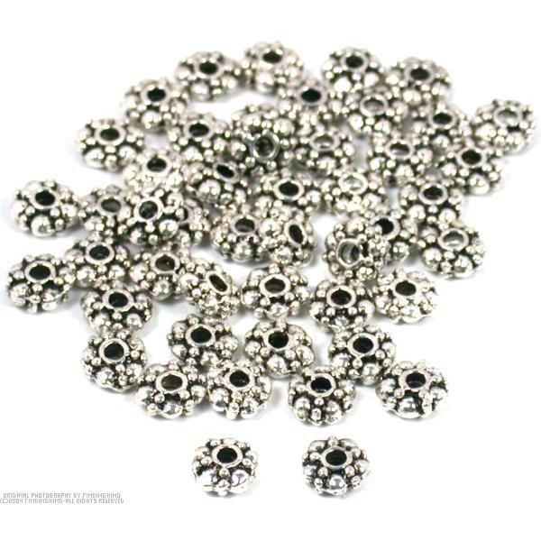 48 Saucer Bali Beads Nickel Jewelry Beading Round 6mm