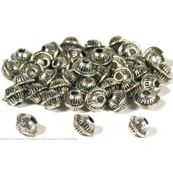 40 Nickel Plated Saucer Beads 7 x 5.5mm