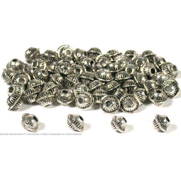 60 Nickel Plated Saucer Beads 7 x 5.5mm