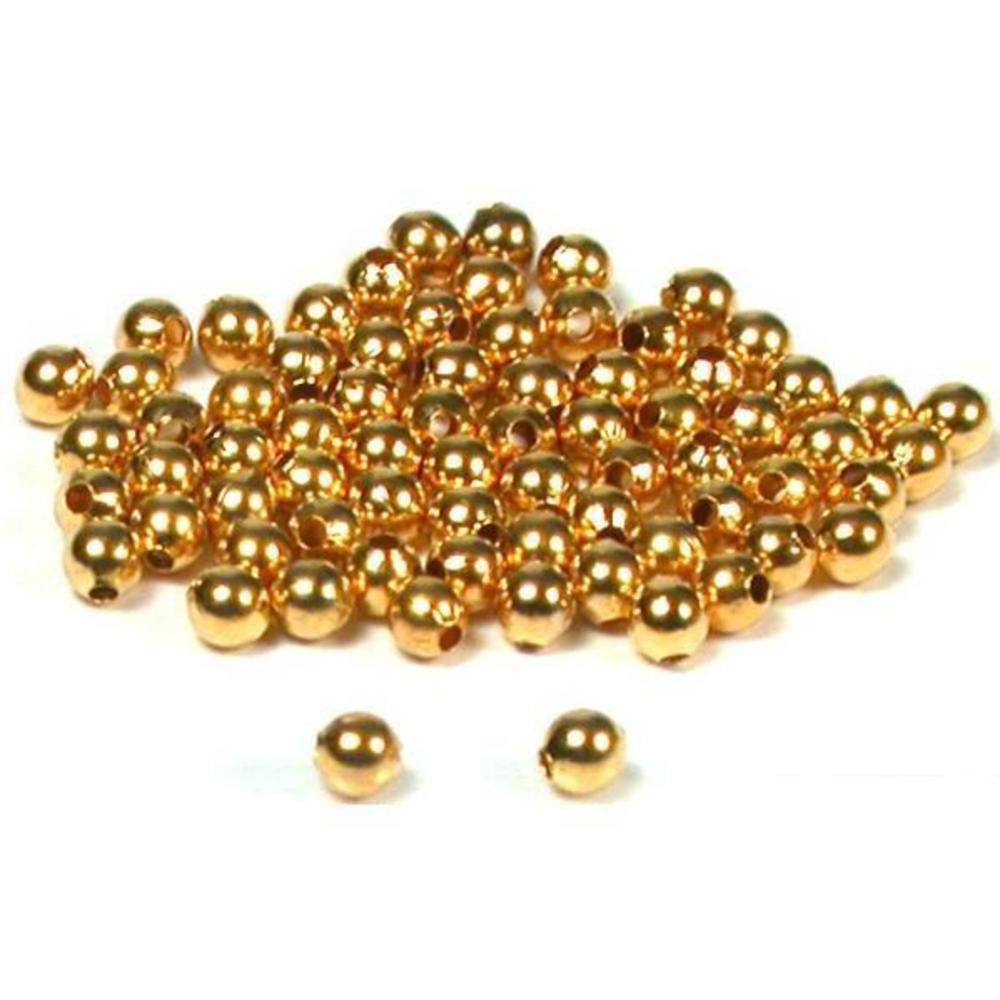 Ball Gold Plated Beads 3mm 75Pcs