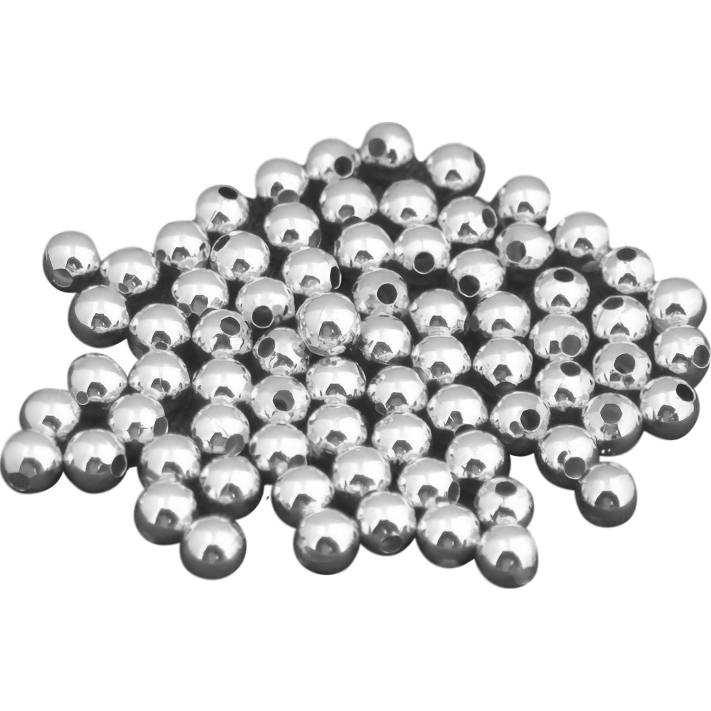 75 Ball Beads Sterling Silver Bead String Round Part 3mm