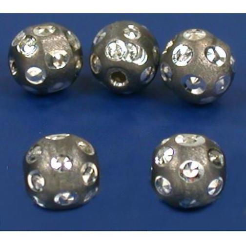 Round Beads White Plated 6mm 5Pcs