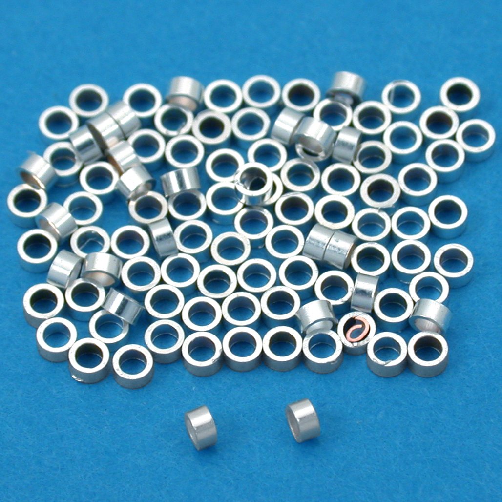 Crimp Beads Sterling Silver 1mm 100Pcs