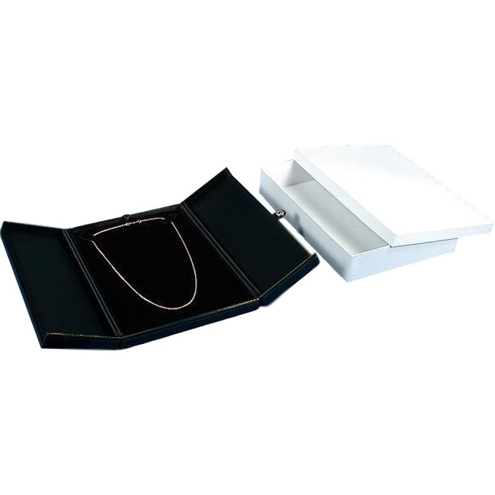 6 Large Black Necklace Snap Lid Gift Boxes Display Box