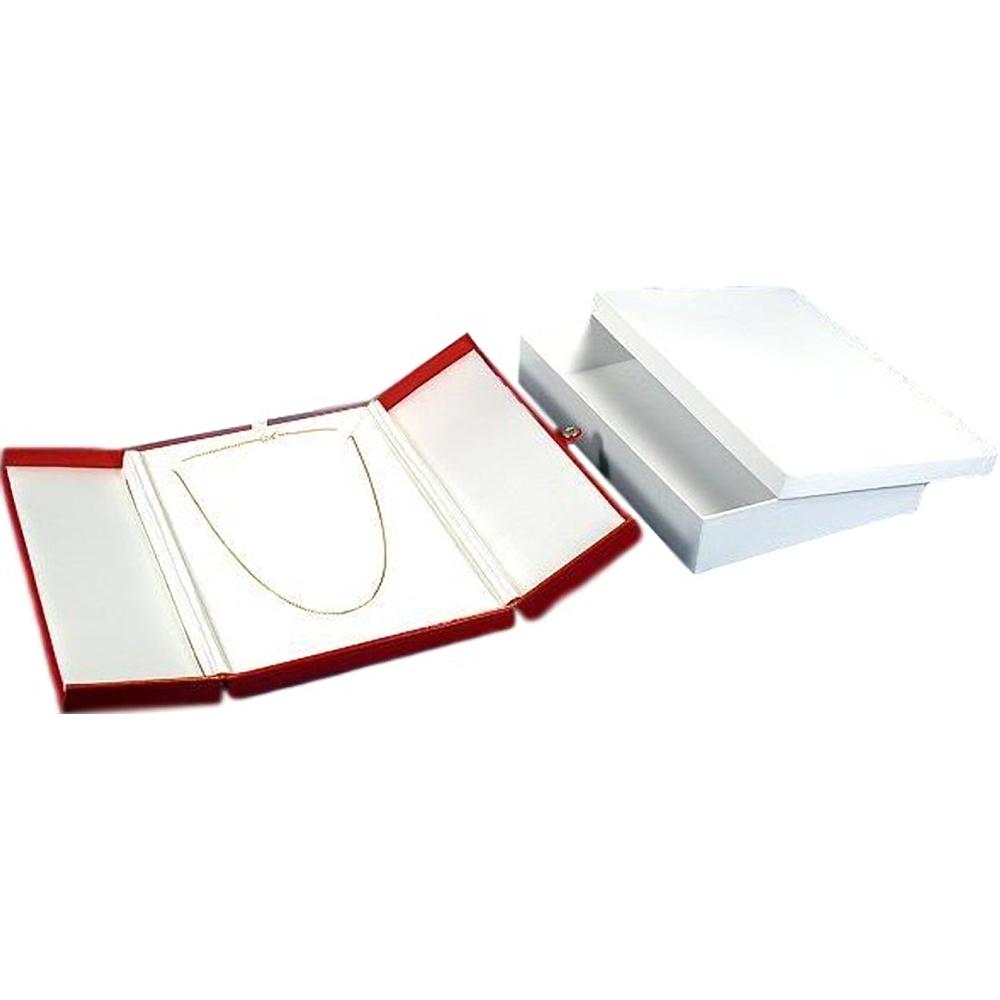 Necklace Snap Lid Gift Box Red Faux Leather 5 5/8"  (Only 1 Box)