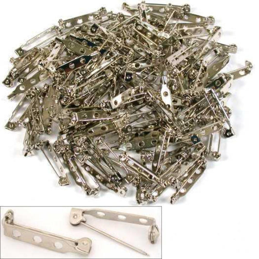 144 Nickel Plated Pin Backs 3/4" x 3/16"