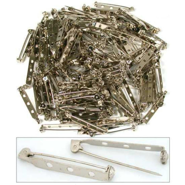 Square Pin Back 144 Nickel Plated Pin Backs 38 x 5mm – FindingKing
