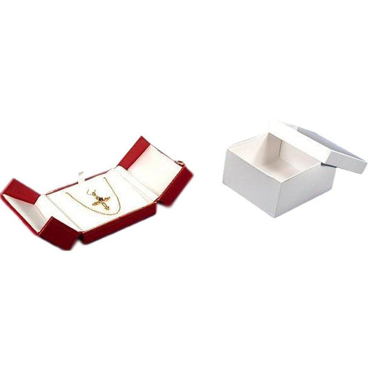 Pendant Snap Lid Gift Box Red Faux Leather 5 5/8" (Only 1 Box)