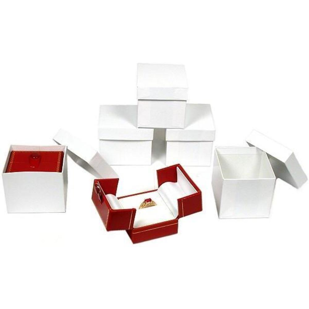 Qty 6 Red Snap Ring Gift Boxes