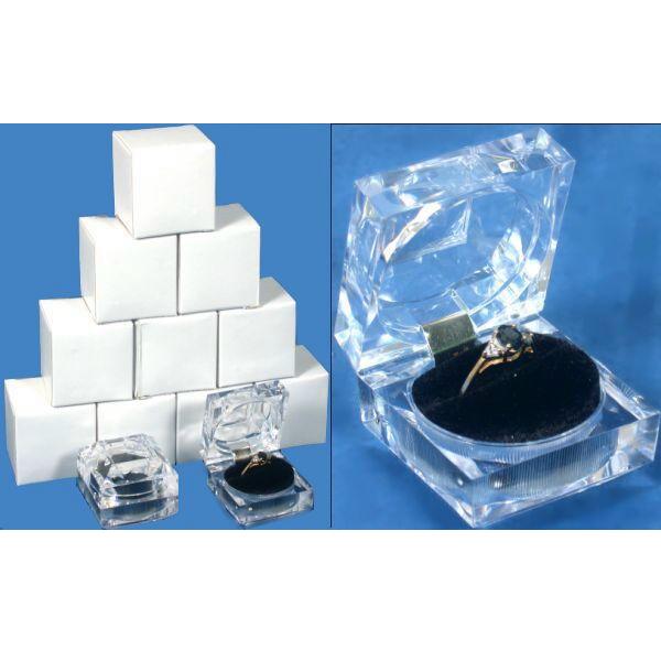 12 Large Mens Crystal Ring Jewelry Gift Boxes