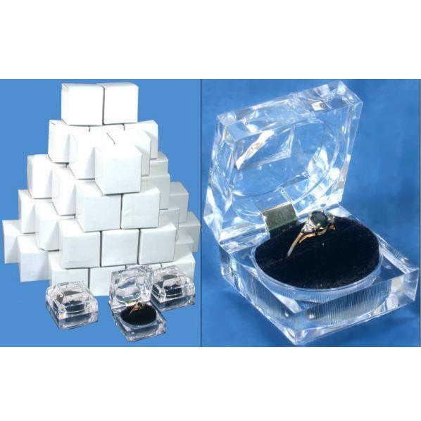 48 Large Mens Crystal Ring Jewelry Gift Boxes