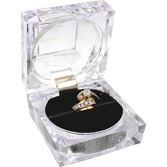 6 Large Mens Crystal Ring Jewelry Gift Boxes