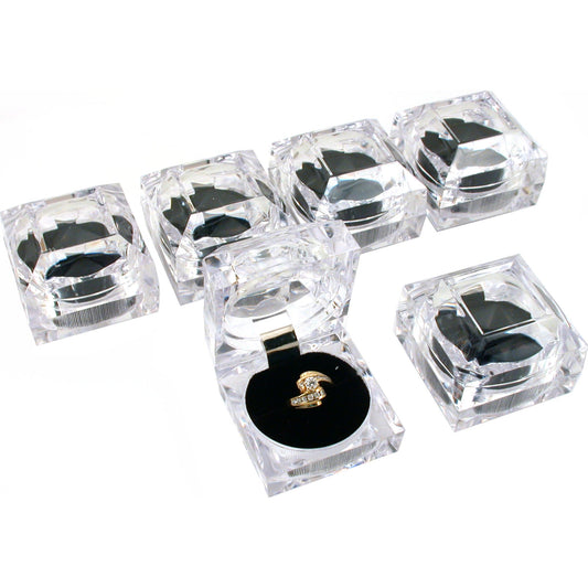 6 Large Mens Crystal Ring Jewelry Gift Boxes