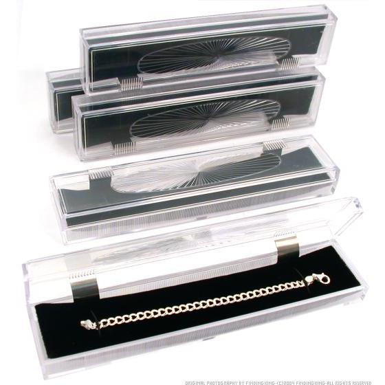 5 Crystal Bracelet Jewelry Boxes Clear Cut Display Gift Holder