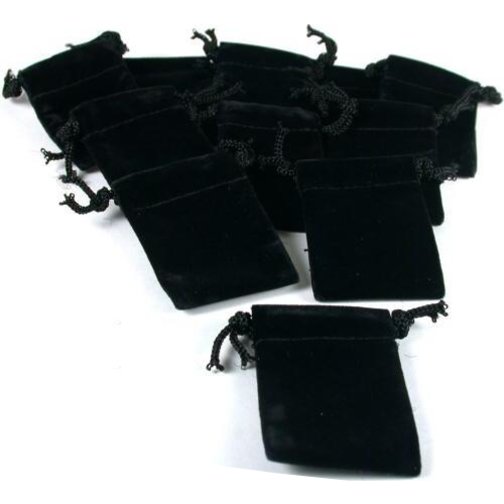Drawstring Pouches Black Velvet 2.5" 10Pcs