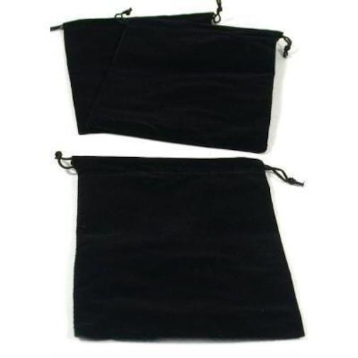 Drawstring Pouches Black Velvet 5" 3Pcs