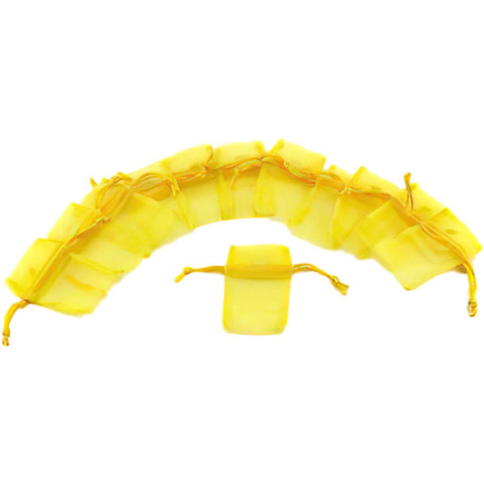 Organza Drawstring Pouches Yellow 2" 12Pcs