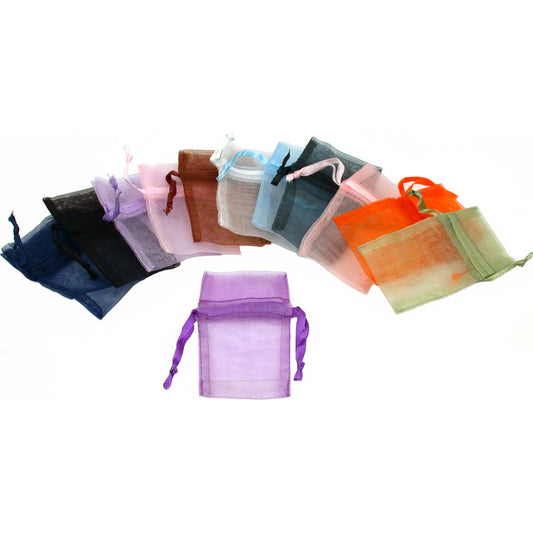 Organza Drawstring Pouches Assorted 2" 12Pcs