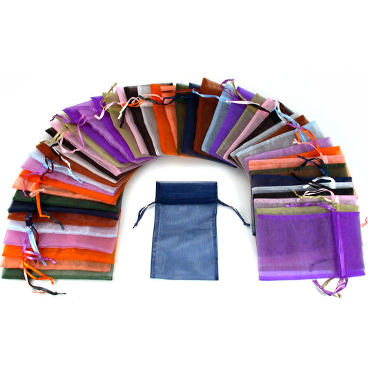 Organza Drawstring Pouches Assorted 5" 48Pcs