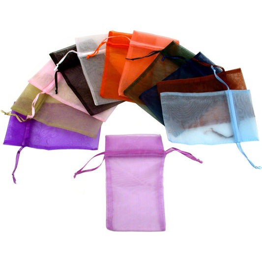 Organza Drawstring Pouches Assorted 5" 12Pcs
