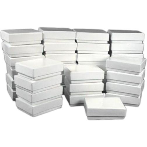 36 Cotton Boxes White Pendant Chain Jewelry Displays