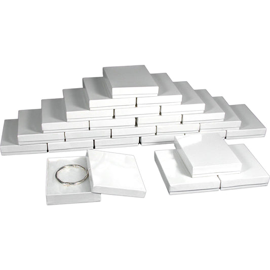25 White Cotton Jewelry Gift Boxes 5 3/8"