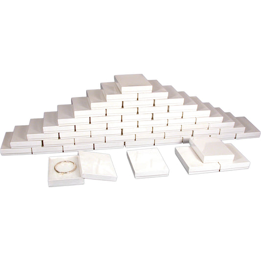 50 White Cotton Jewelry Gift Boxes 5 3/8"