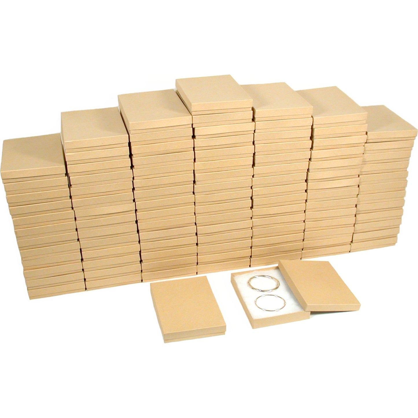 100 Kraft Paper Pendant Gift Boxes Cotton Filled Box 7"