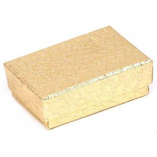 Cotton Filled Jewelry Gift Box Gold Color 1 7/8" (Only 1 Box)