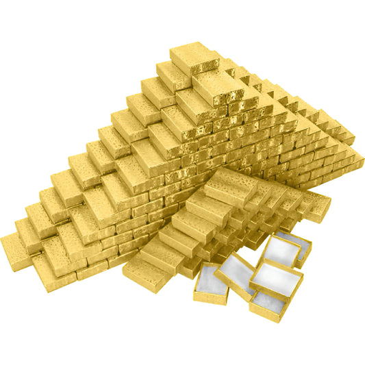 Cotton Filled Jewelry Gift Box Gold Color 1 7/8" 200Pcs