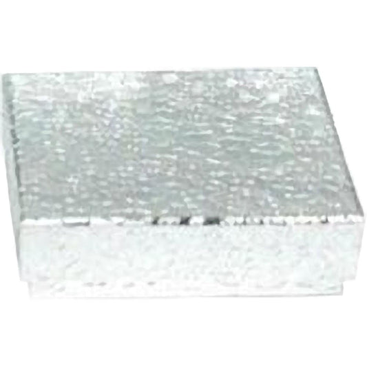 Cotton Filled Jewelry Gift Box Silver Color 2 1/8" (Only 1 Box)