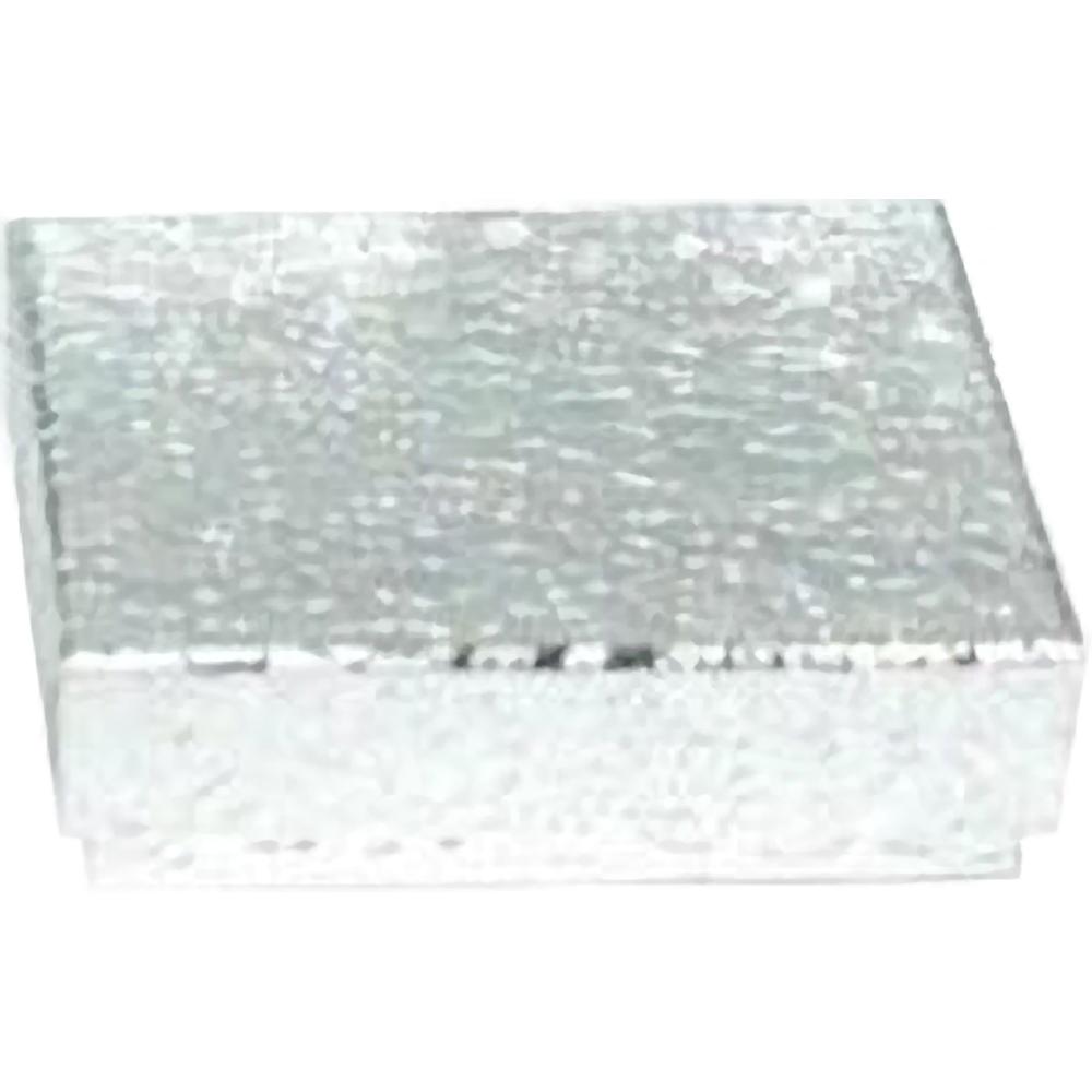 100 Silver Foil Cotton Filled Jewelry Gift Boxes 2 1/8"