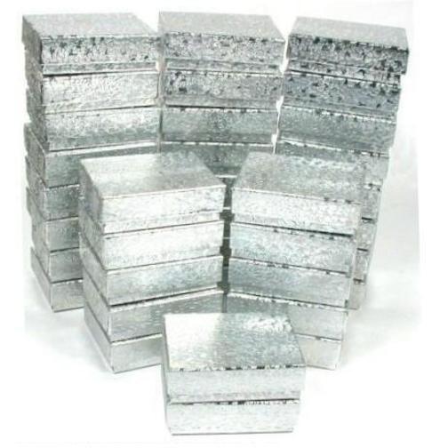 36 Cotton Boxes Silver Pendant Charm Jewelry Displays 2 1/8"