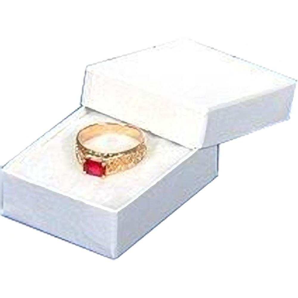 White Swirl Cotton Filled Jewelry Box #11 (Pack of 100)