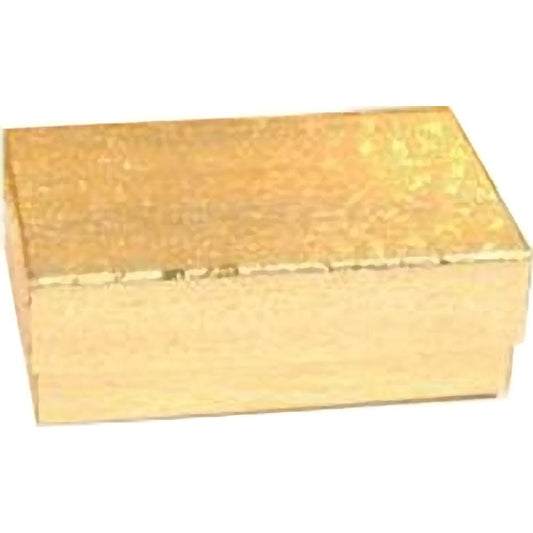 Cotton Filled Jewelry Gift Box Gold Color 2 5/8" (Only 1 Box)