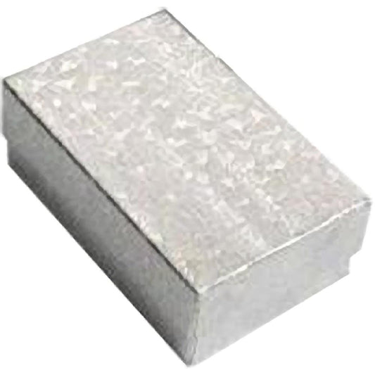 Cotton Filled Jewelry Gift Box Silver Color 2 5/8" (Only 1 Box)