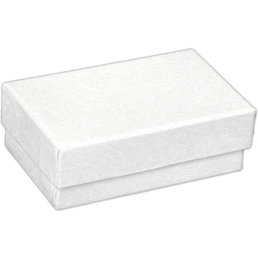White Swirl Cotton Filled Jewelry Box #21 (Pack of 100)