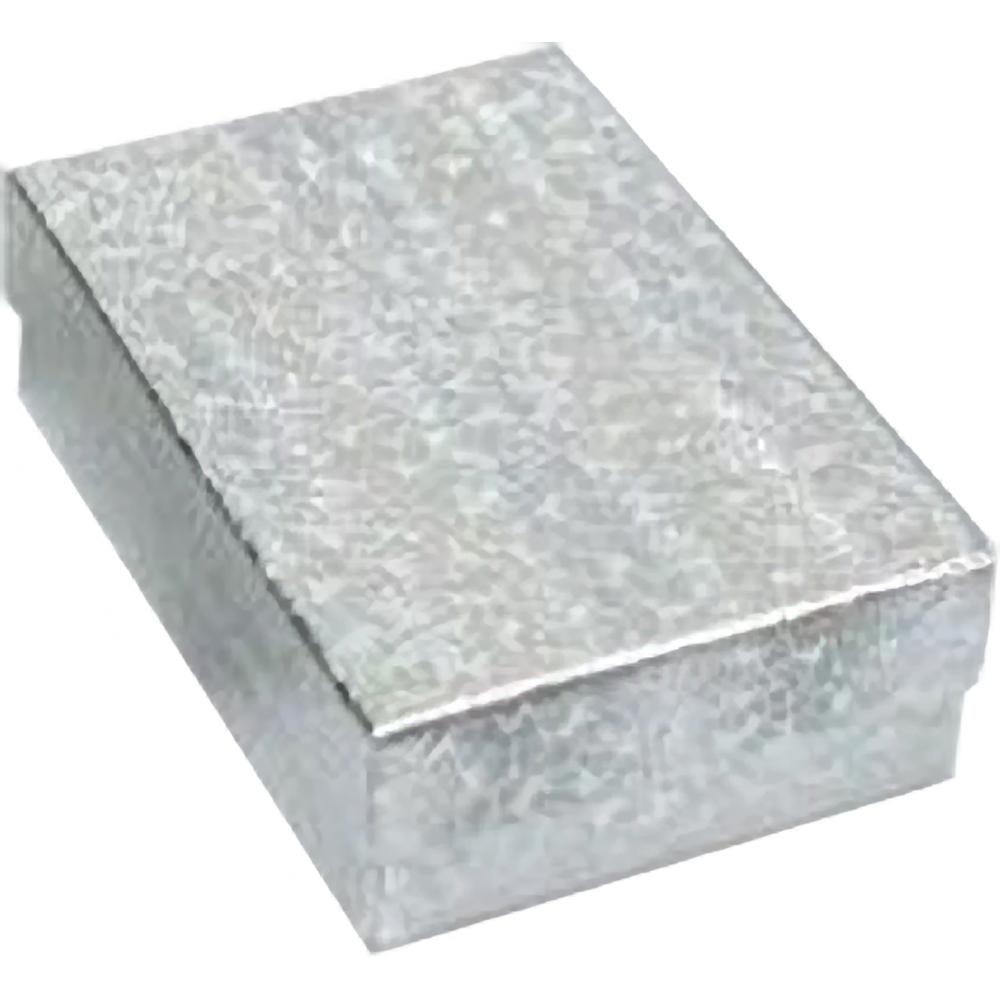 Cotton Filled Jewelry Gift Box Silver Color 3 1/4" (Only 1 Box)