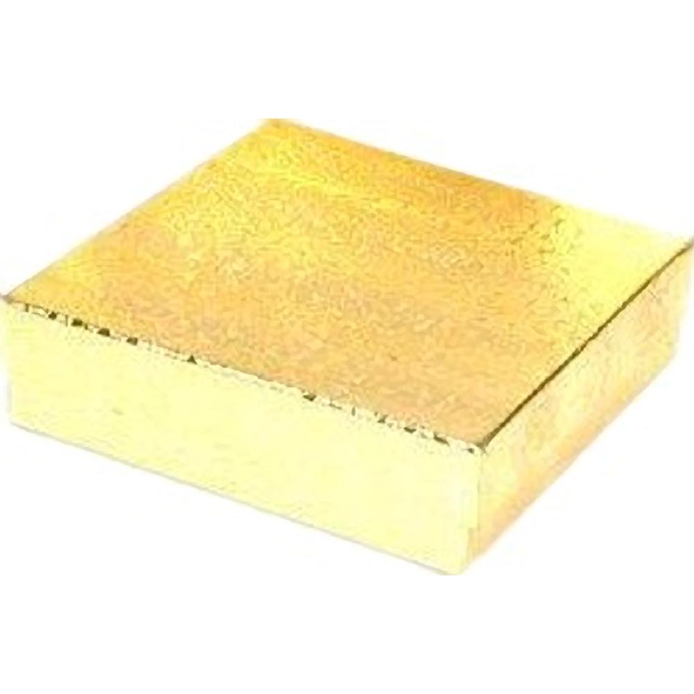 Cotton Filled Jewelry Gift Boxes Gold Color 3 1/2" 50Pcs