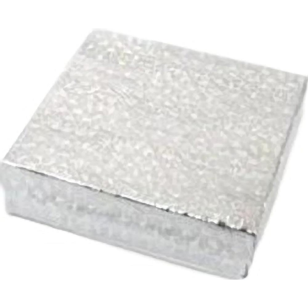 12 Silver Foil Cotton Filled Jewelry Gift Boxes 3 1/2"