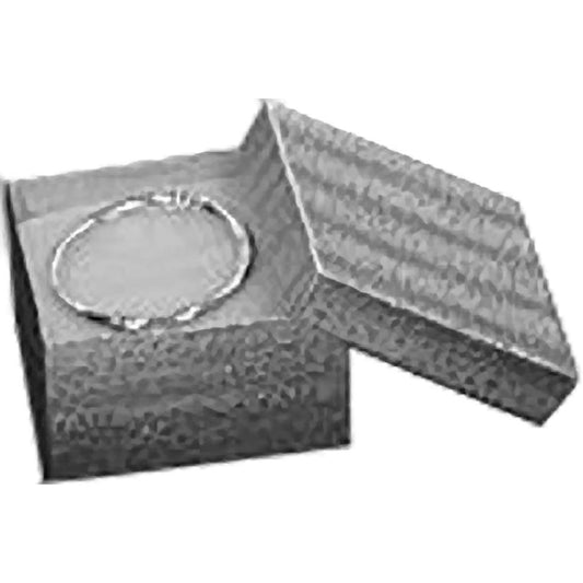 Cotton Filled Jewelry Gift Box Silver Color 3 5/8" (Only 1 Box)
