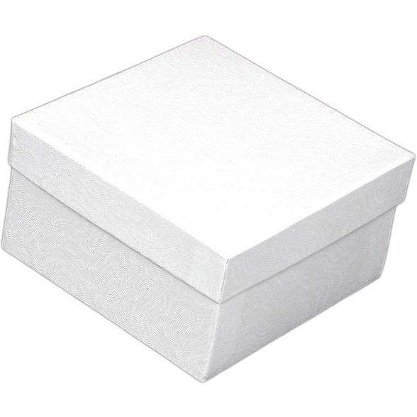 Cotton Filled Jewelry Gift Box White Swirl 3 3/4" (Only 1 Box)