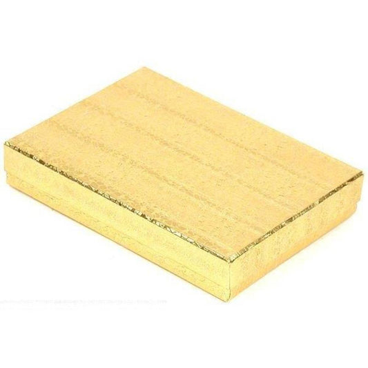 Cotton Filled Jewelry Gift Box Gold Color 5 3/8" (Only 1 Box)