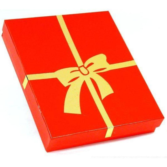 Bow-Tie Cotton Filled Jewelry Gift Box Red 6 1/8" (Only 1 Box)